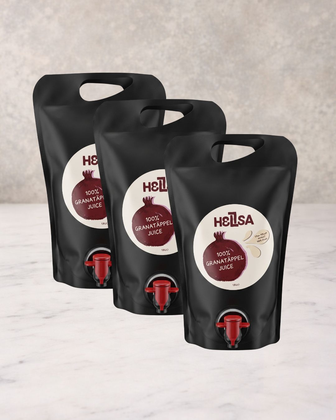 HELLSA 100% Granatäpple – 3 x 1,5L